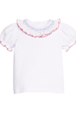 Little English LES26 Blue/Red Madeline Blouse Bloomer Set