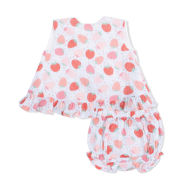Angel Dear Strawberry Bliss Ruffle Top/Bloomer