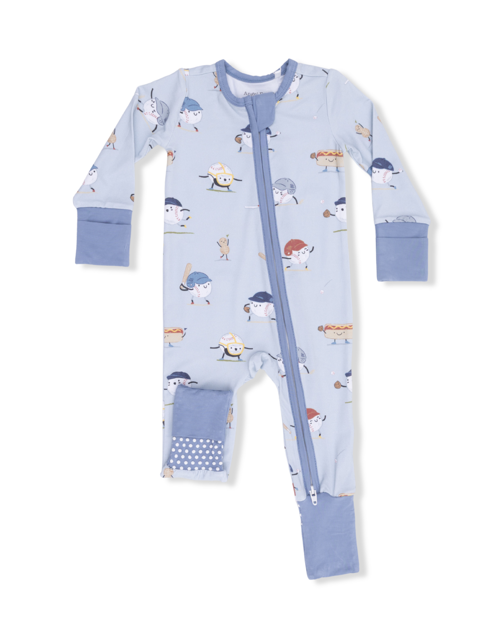 Angel Dear ADS26 2 Way Zipper Romper Baseballs Playing Baseball