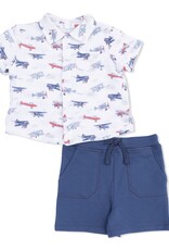 Angel Dear ADS26 Vintage Planes Polo Short Set