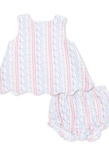 Angel Dear ADS26 Tulip Stripe Scallop Back Top/Bloomer