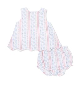 Angel Dear Tulip Stripe Scallop Back Top/Bloomer