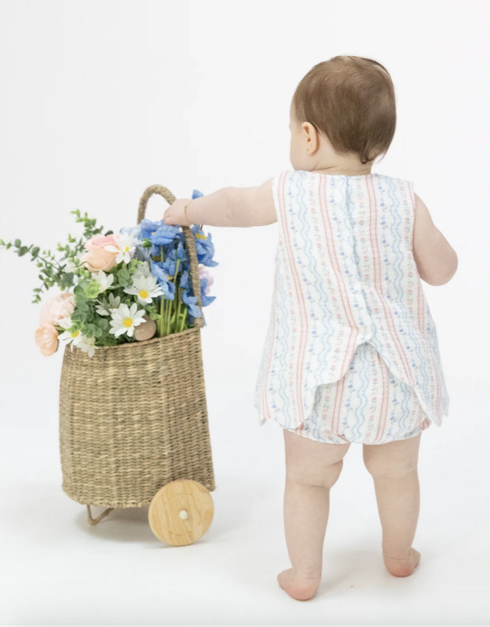 Angel Dear ADS26 Tulip Stripe Scallop Back Top/Bloomer