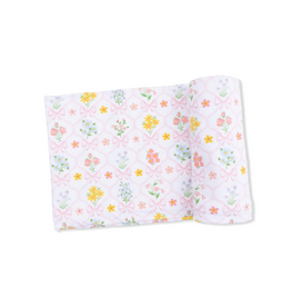 Angel Dear Swaddle Blanket 45x45 Spring Blooms Bow Trellis