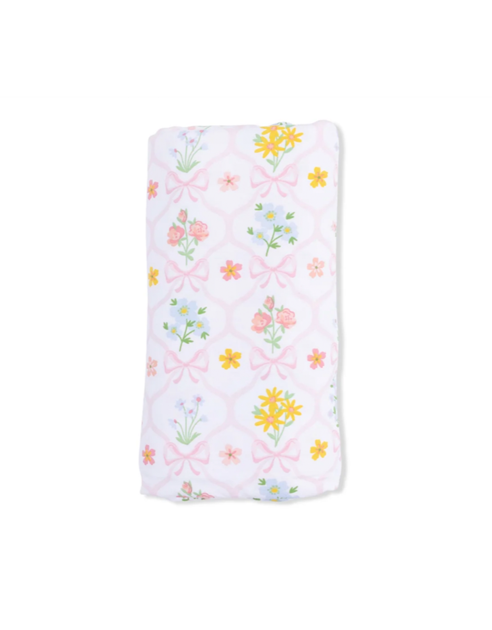 Angel Dear ADS26 Swaddle Blanket 45x45 Spring Blooms Bow Trellis