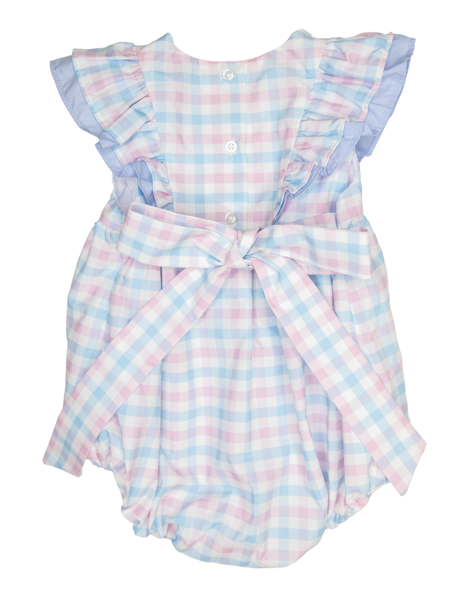 Charming Little One GQ1864 Light blue Pink Plaid Blair Bubble