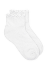 Jefferies 02821 Ruffle Top Sock White