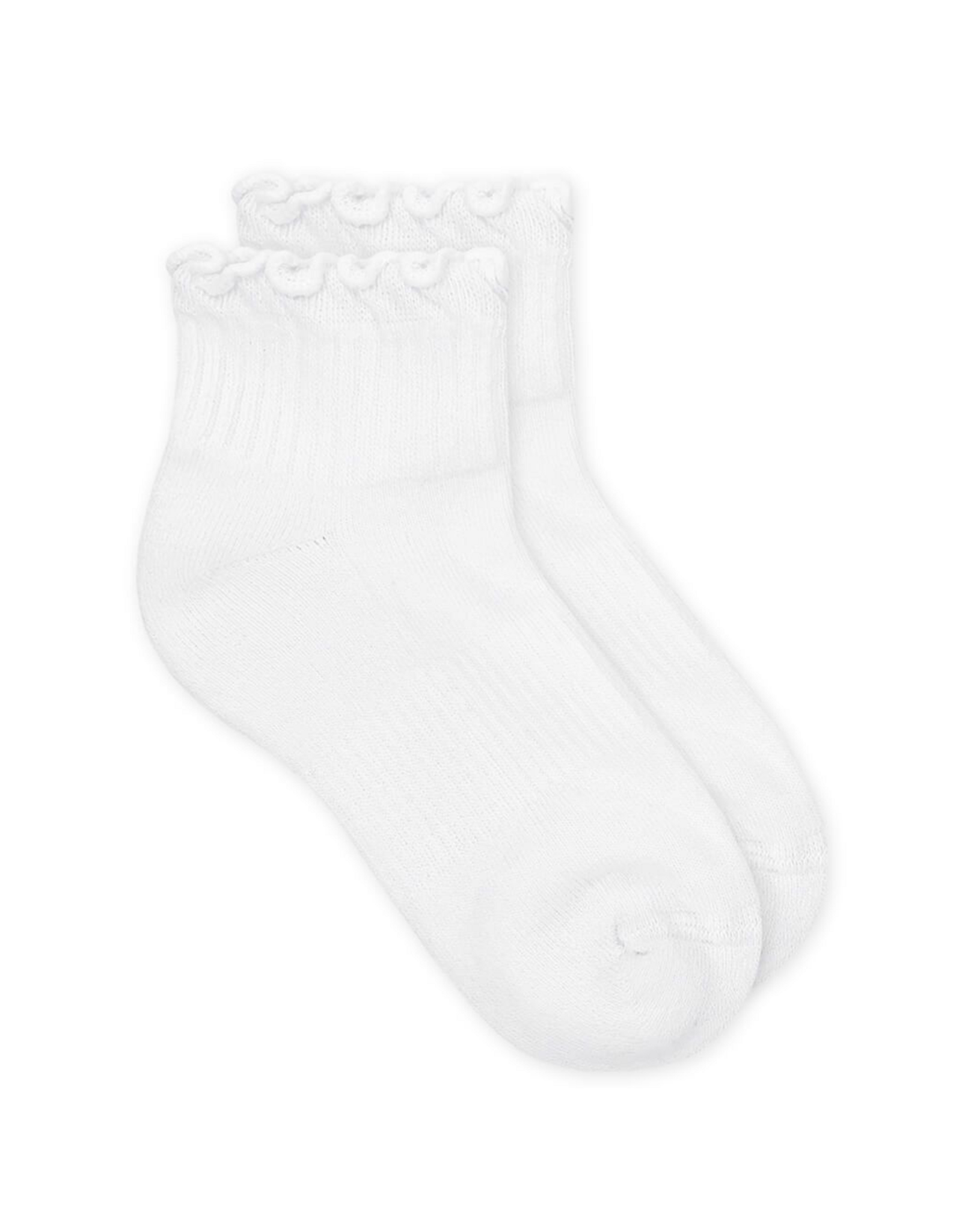 Jefferies 02821 Ruffle Top Sock White