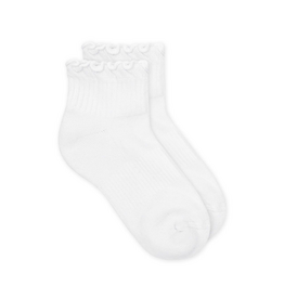 Jefferies Ruffle Top Sock White