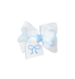 Beyond Creations Blue Embroidered Bow
