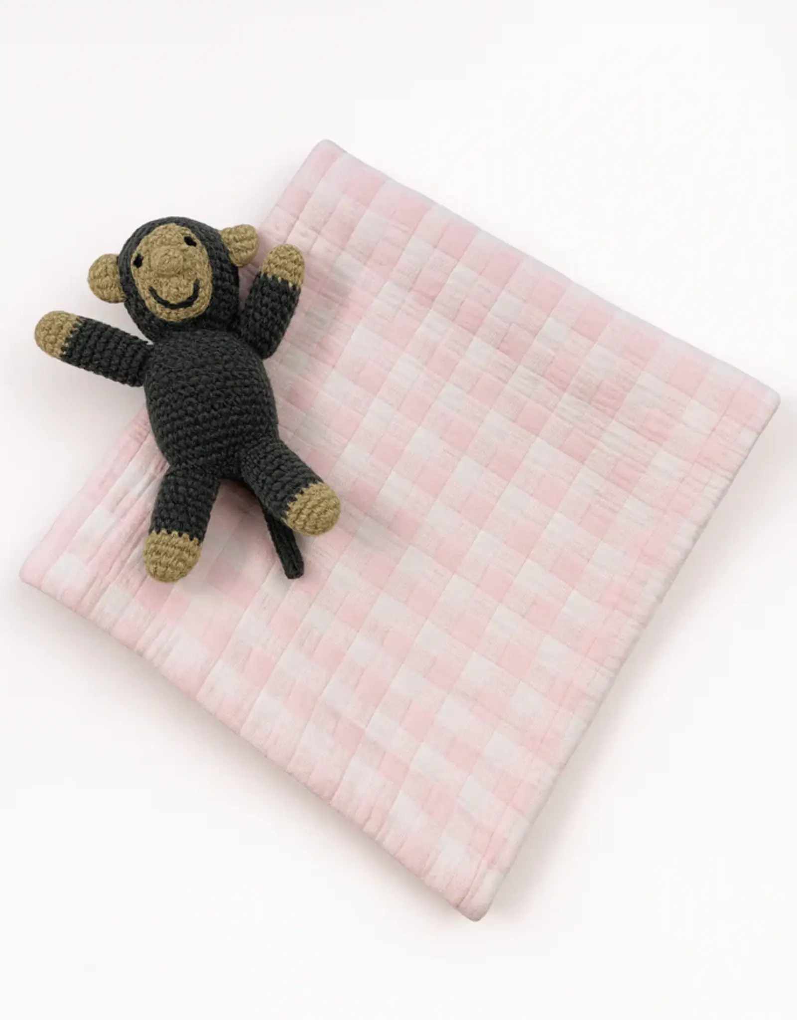 A Soft Idea ASI Gingham Check Blanket Pink