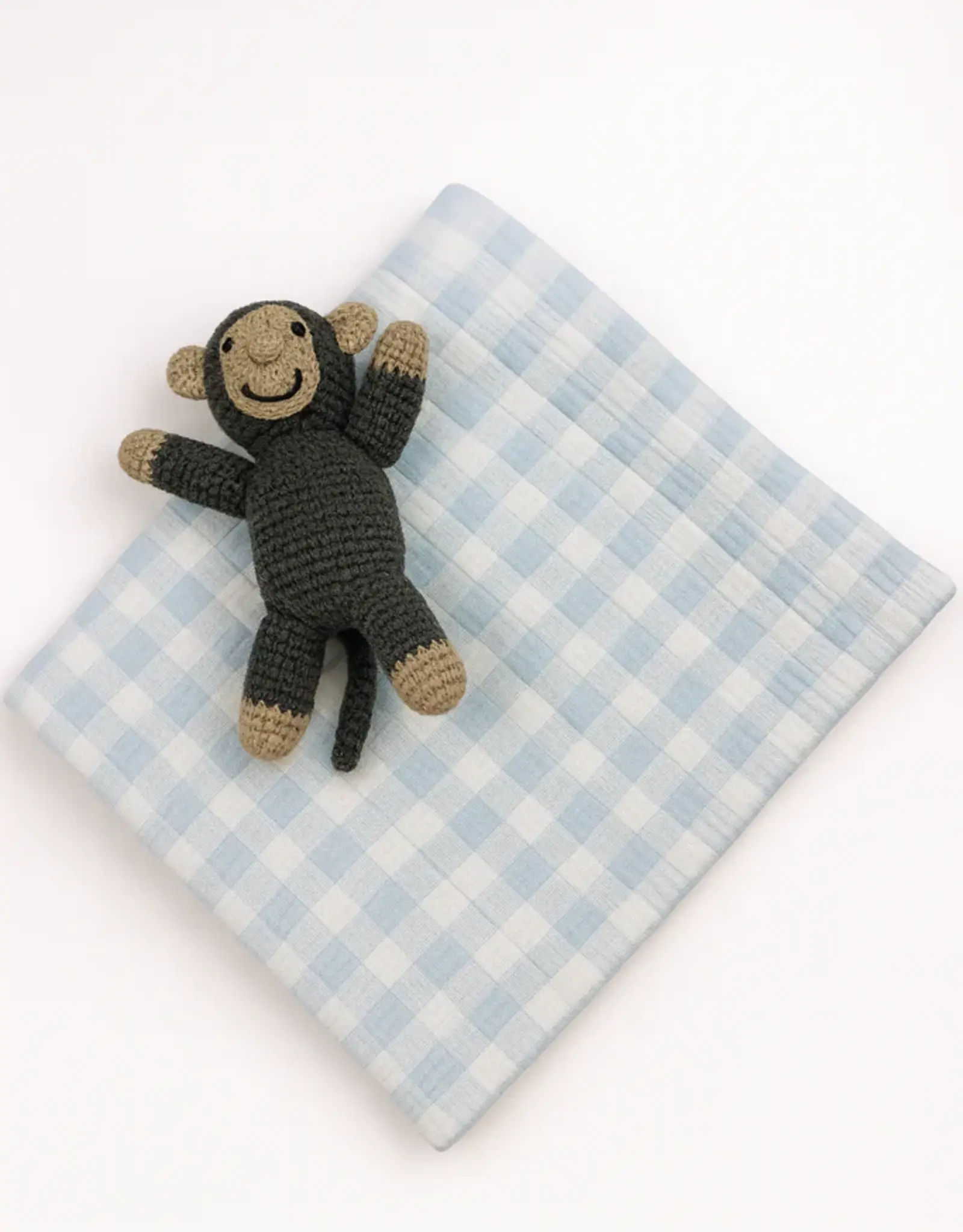 A Soft Idea ASI Gingham Check Blanket Blue