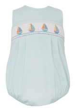 Petit Bebe 435H Sailboat Aqua Knit Stripe Boy Sun Bubble