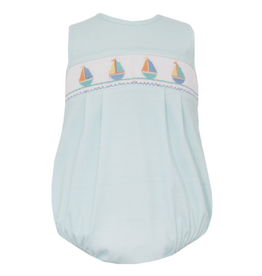 Petit Bebe Sailboat Aqua Knit Stripe Boy Sun Bubble