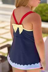 TBBC Stratford Scallop Swimsuit  Navy/Red/Blue