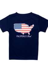 Properly Tied PT26 SS Performance Tee River Blue Old Glory