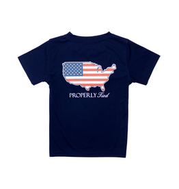 Properly Tied Short Sleeve Performance Tee River Blue Old Glory
