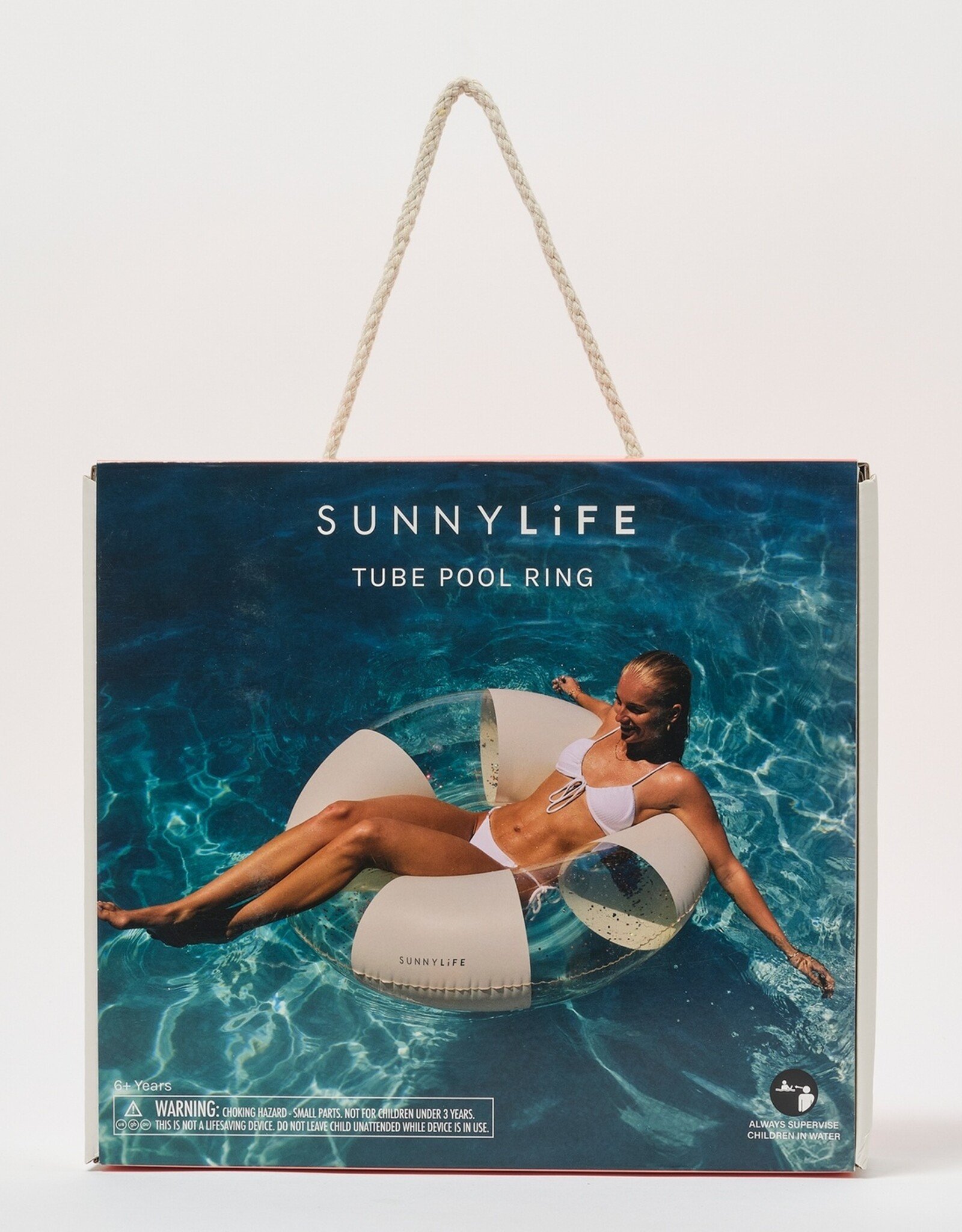 Sunnylife Tube Pool Ring Cotton Candy Stripe
