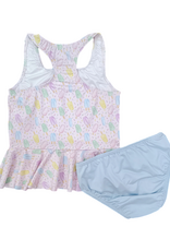 James and Lottie JL26 Colette Peplum Swimsuit Popsicle