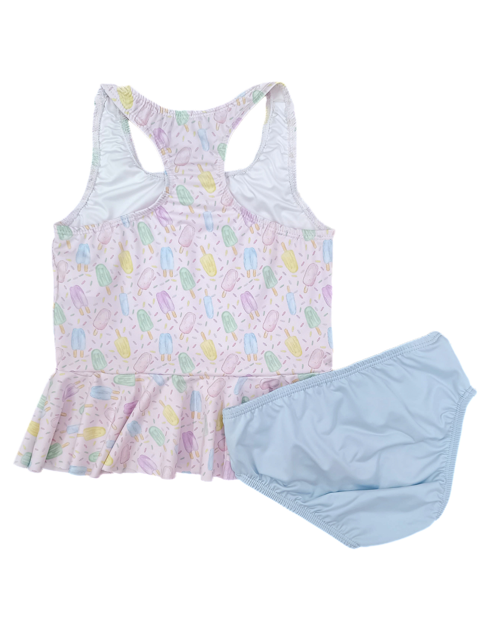 James and Lottie JL26 Colette Peplum Swimsuit Popsicle
