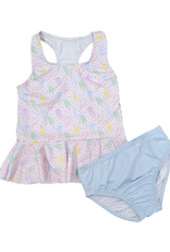 James and Lottie JL26 Colette Peplum Swimsuit Popsicle