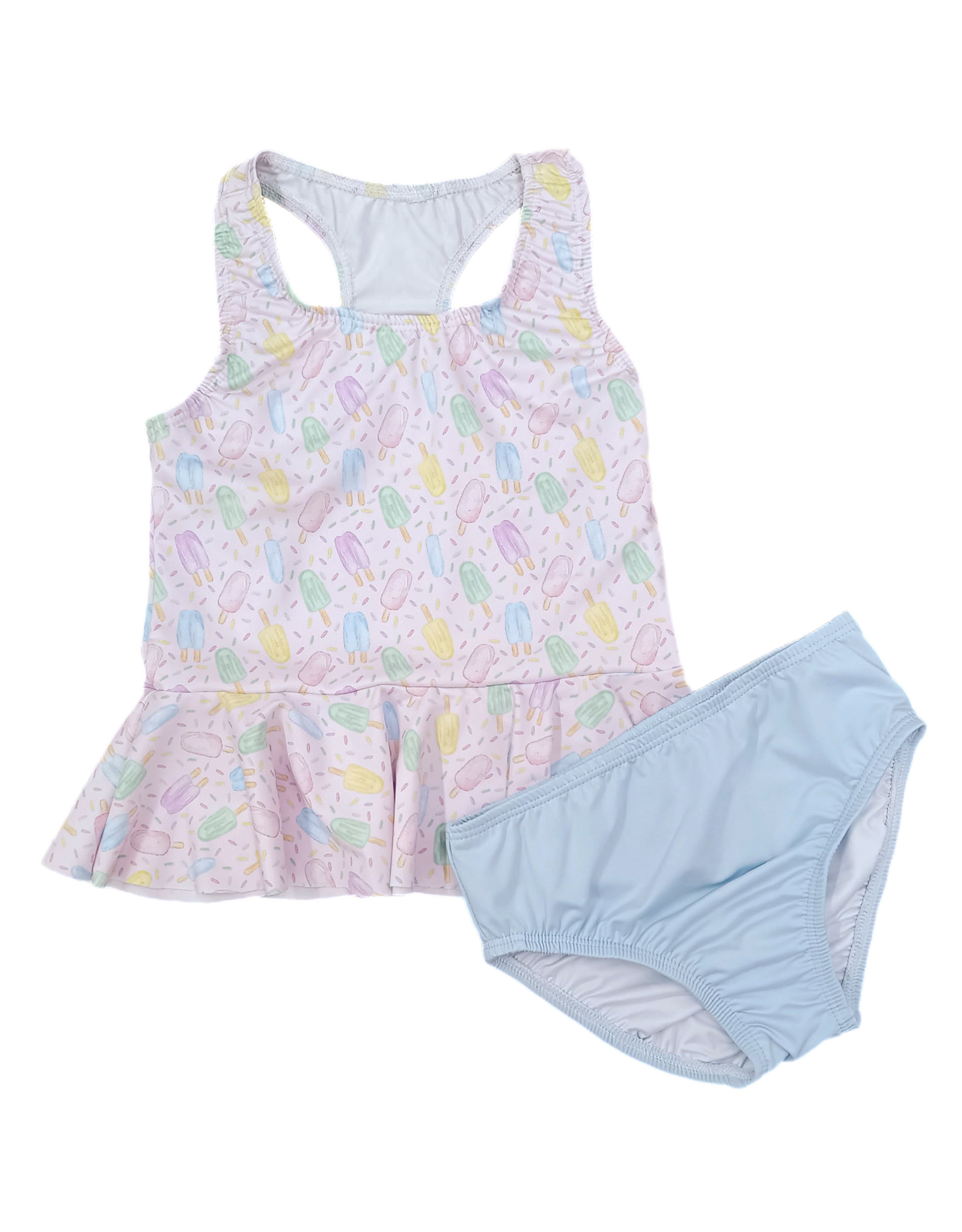 James and Lottie JL26 Colette Peplum Swimsuit Popsicle