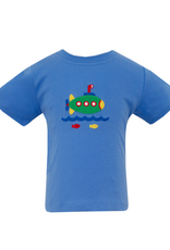 Claire and Charlie 5039P Submarine Blue Applique Shirt