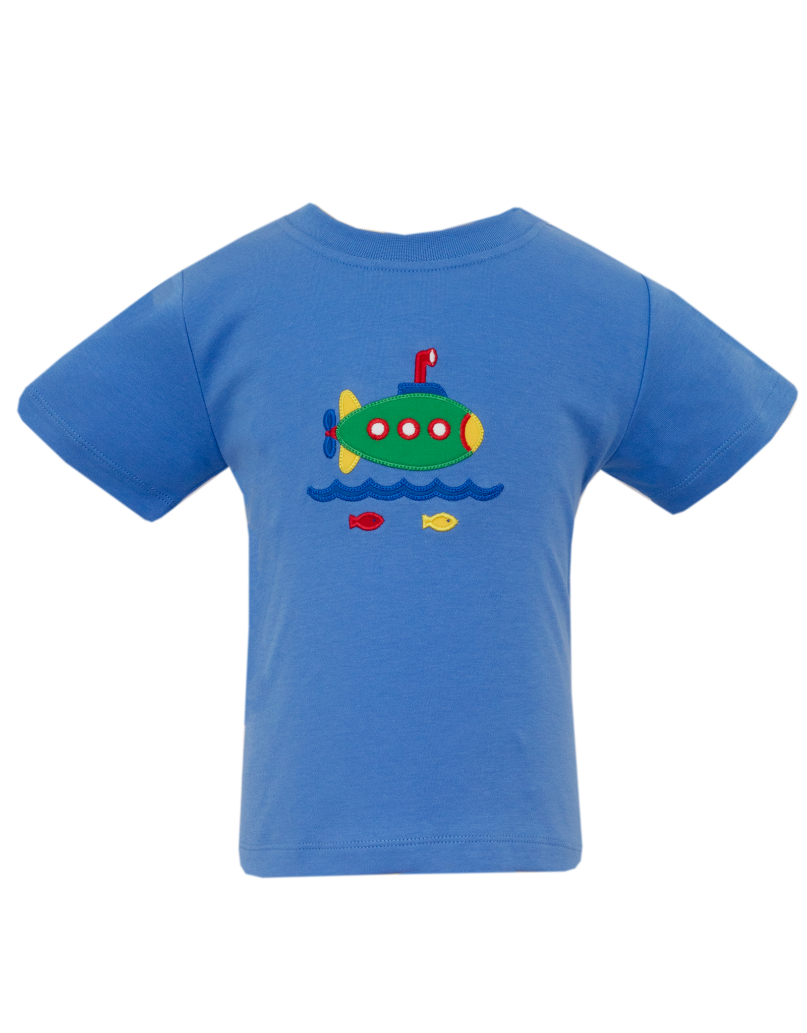 Claire and Charlie 5039P Submarine Blue Applique Shirt