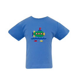 Claire and Charlie Submarine Blue Applique Shirt