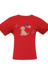 Claire and Charlie 5019P Pup Boys Red Applique Shirt