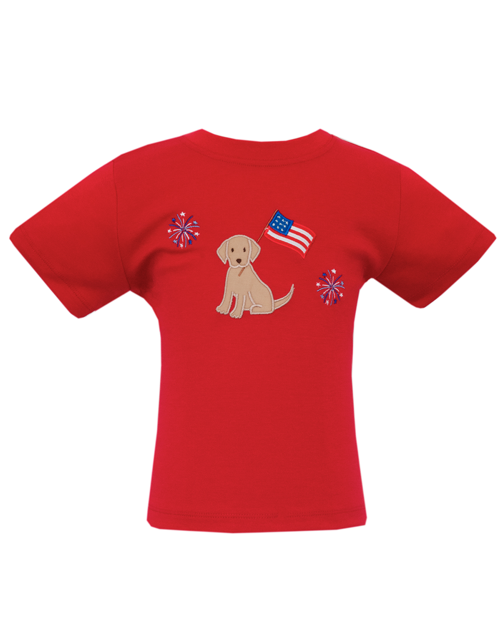 Claire and Charlie 5019P Pup Boys Red Applique Shirt