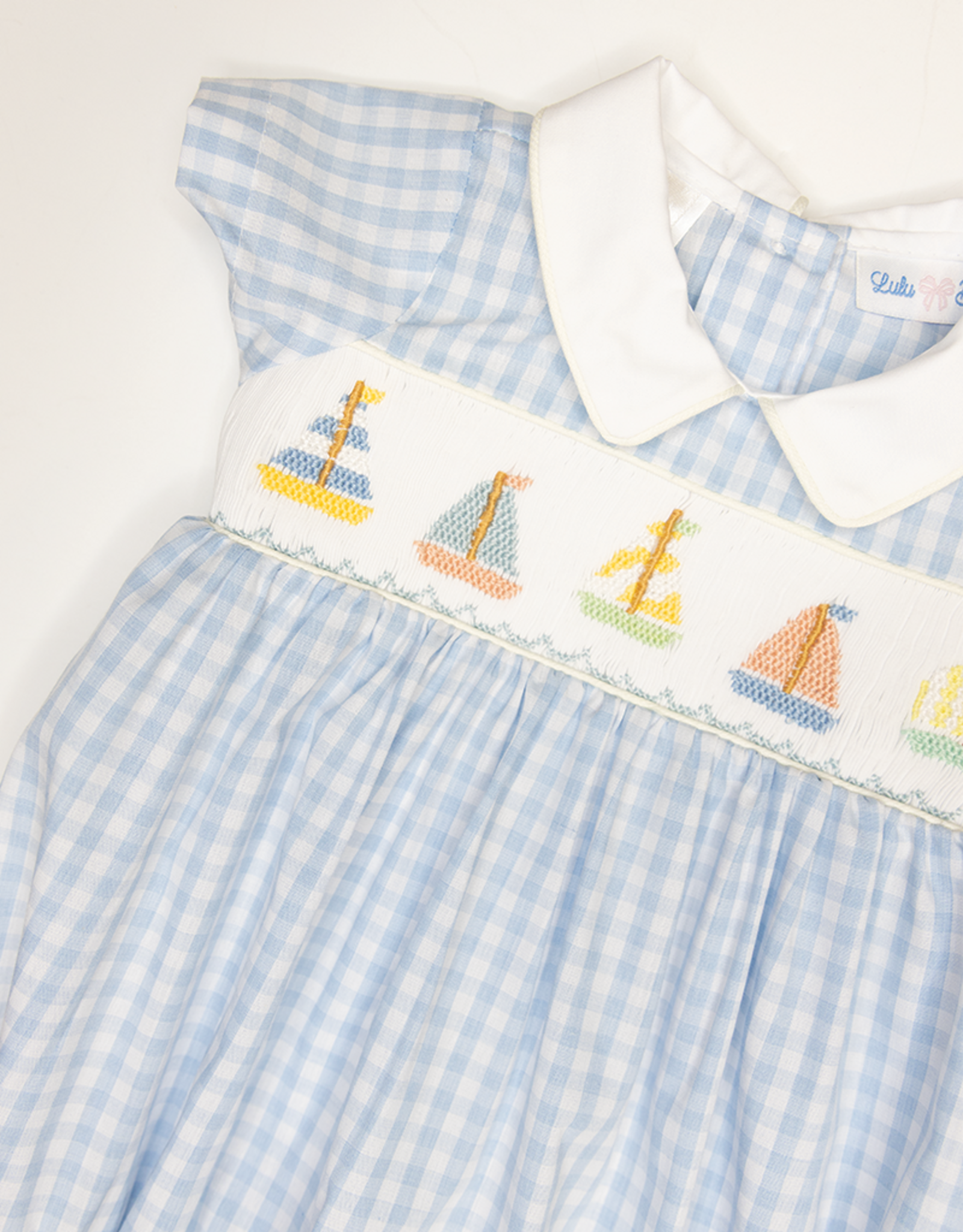 Lulu Bebe LBS26 Noah Smocked Sailboat Bubble