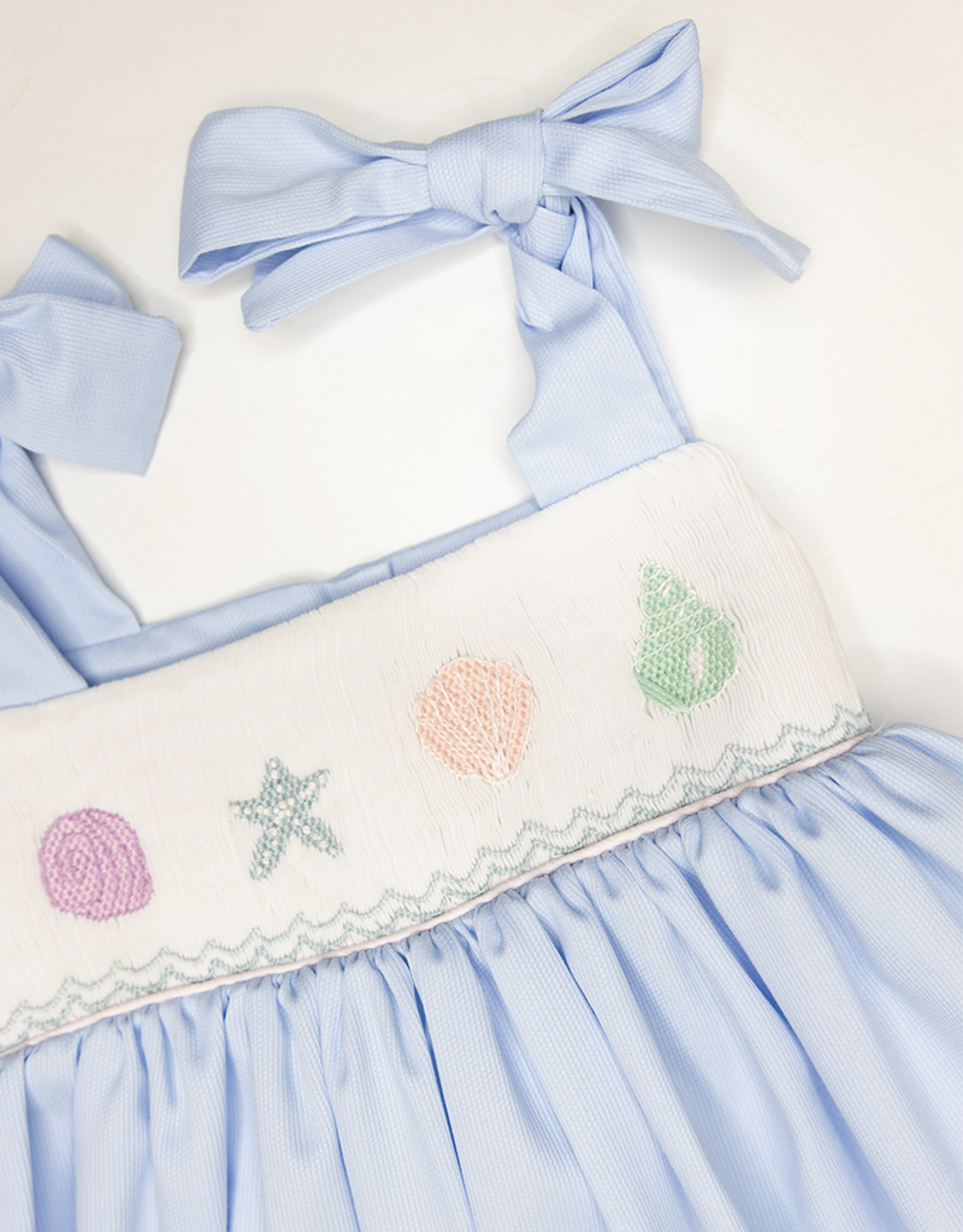 Lulu Bebe LBS26 Julia Smocked Seashell Dress