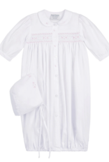 Feltman Brothers NB1188 White/Pink Smocked gown w/Hat