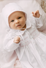 Feltman Brothers NB1188 White/Pink Smocked gown w/Hat