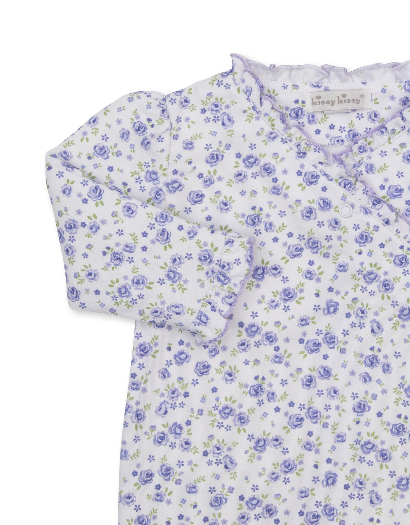 Kissy Kissy Cottage Roses LILAC Footie