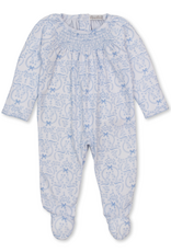 Kissy Kissy Delicate Blooming Bows BLUE Smocked Footie