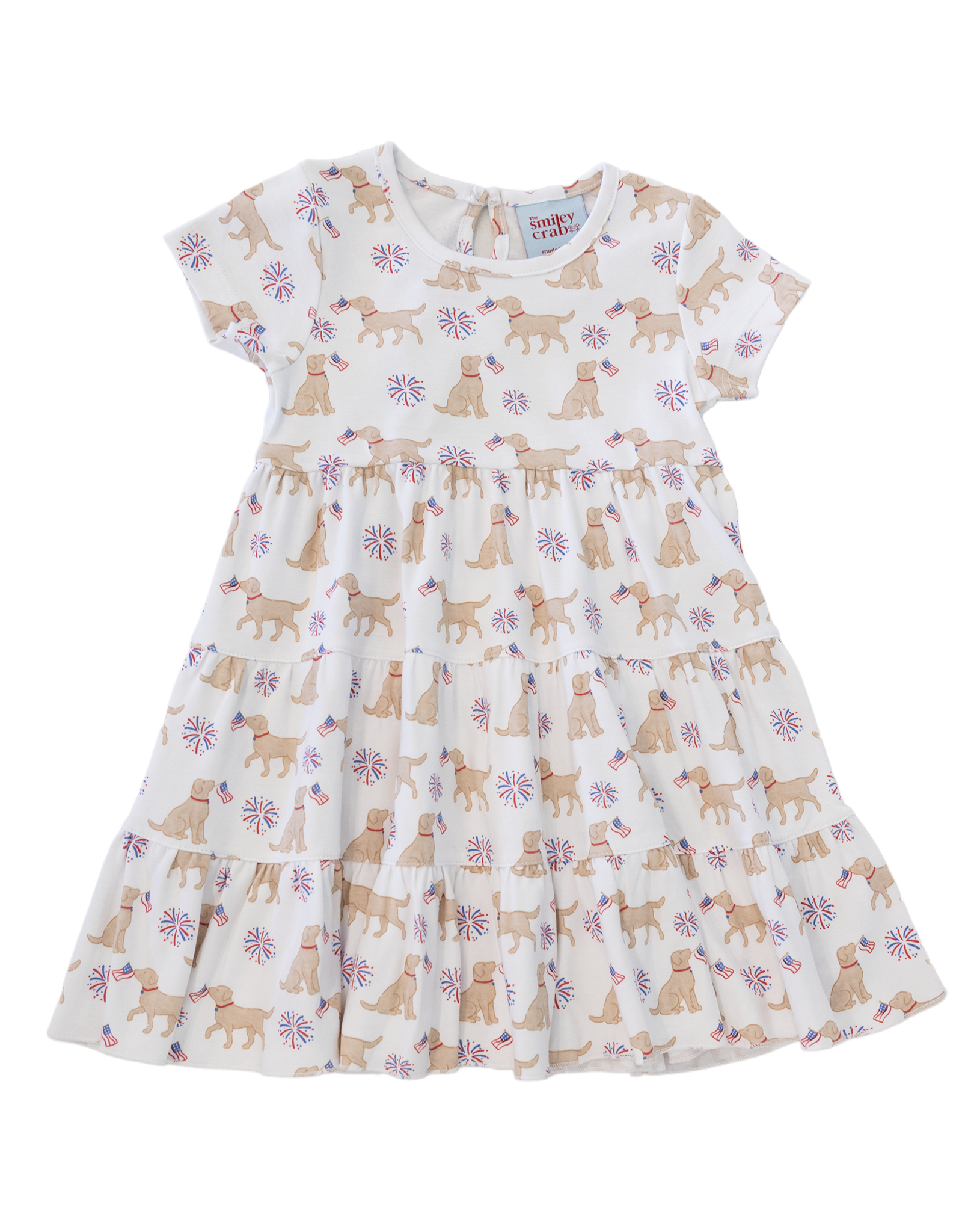 The Smiley Crab S26 SC Patriotic Pup Tiered Dress