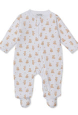 Kissy Kissy Teddy Bears Tan Print Zip Footie