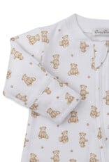 Kissy Kissy Teddy Bears Tan Print Zip Footie