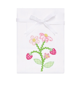 3 Marthas appliqued burp pad Strawberry