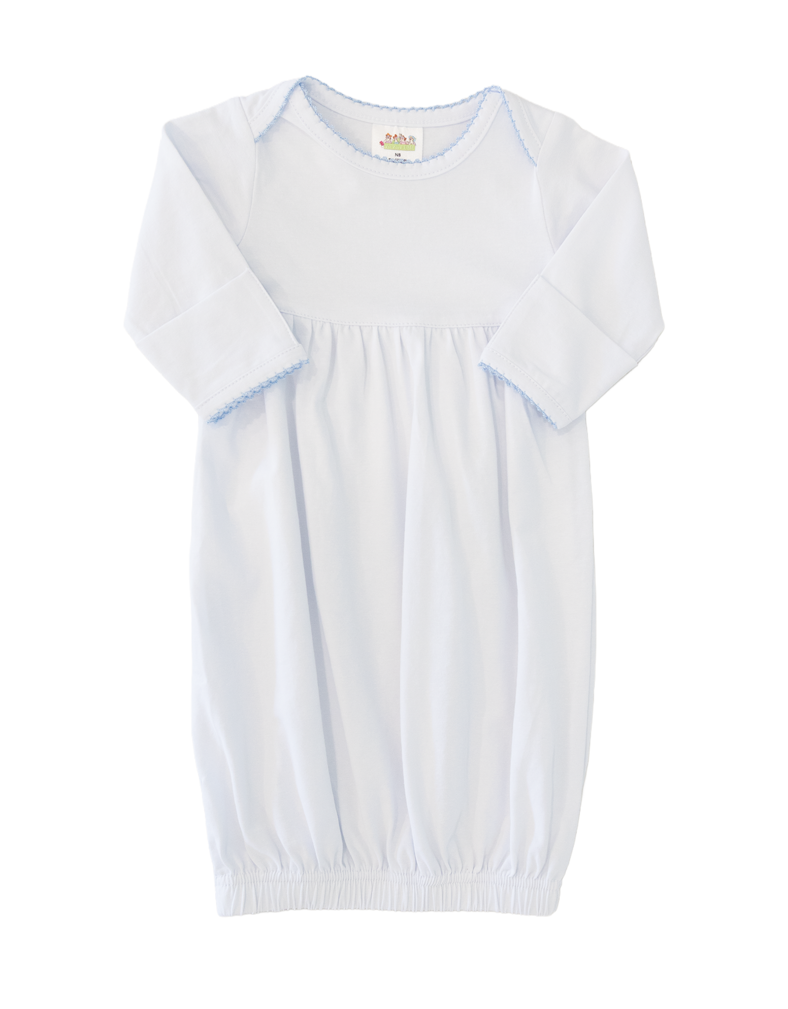 Zsa Zsa & Lolli ZZL Picot Trim Baby Gown BLUE