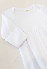 Zsa Zsa & Lolli ZZL Picot Trim Baby Gown PINK