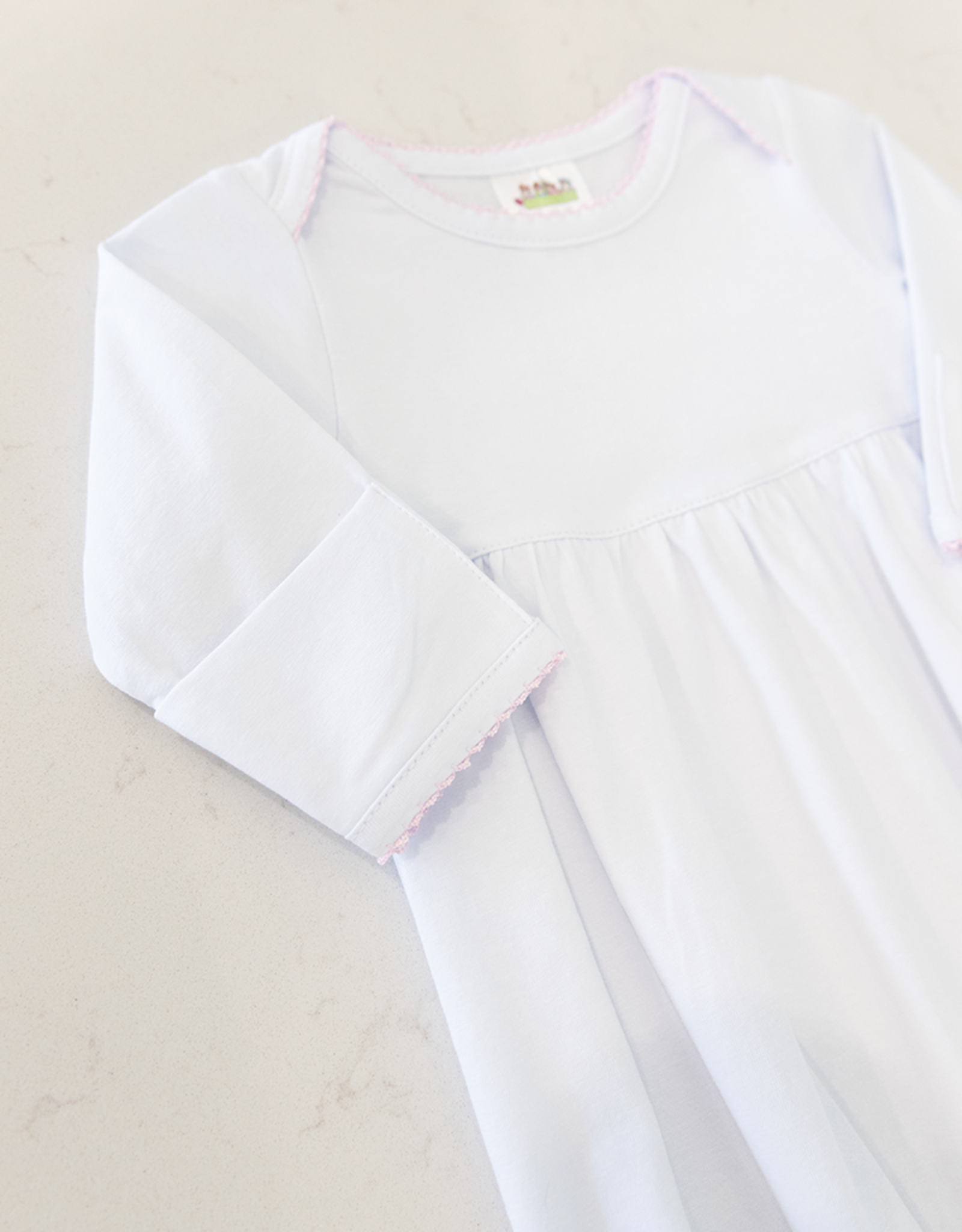 Zsa Zsa & Lolli ZZL Picot Trim Baby Gown PINK
