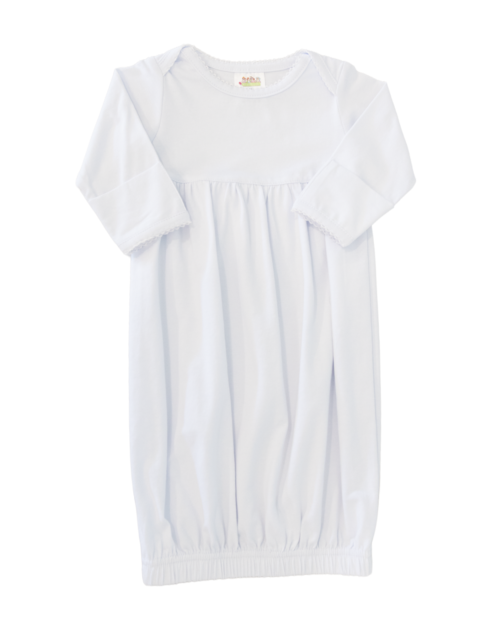 Zsa Zsa & Lolli ZZL Picot Trim Baby Gown WHITE