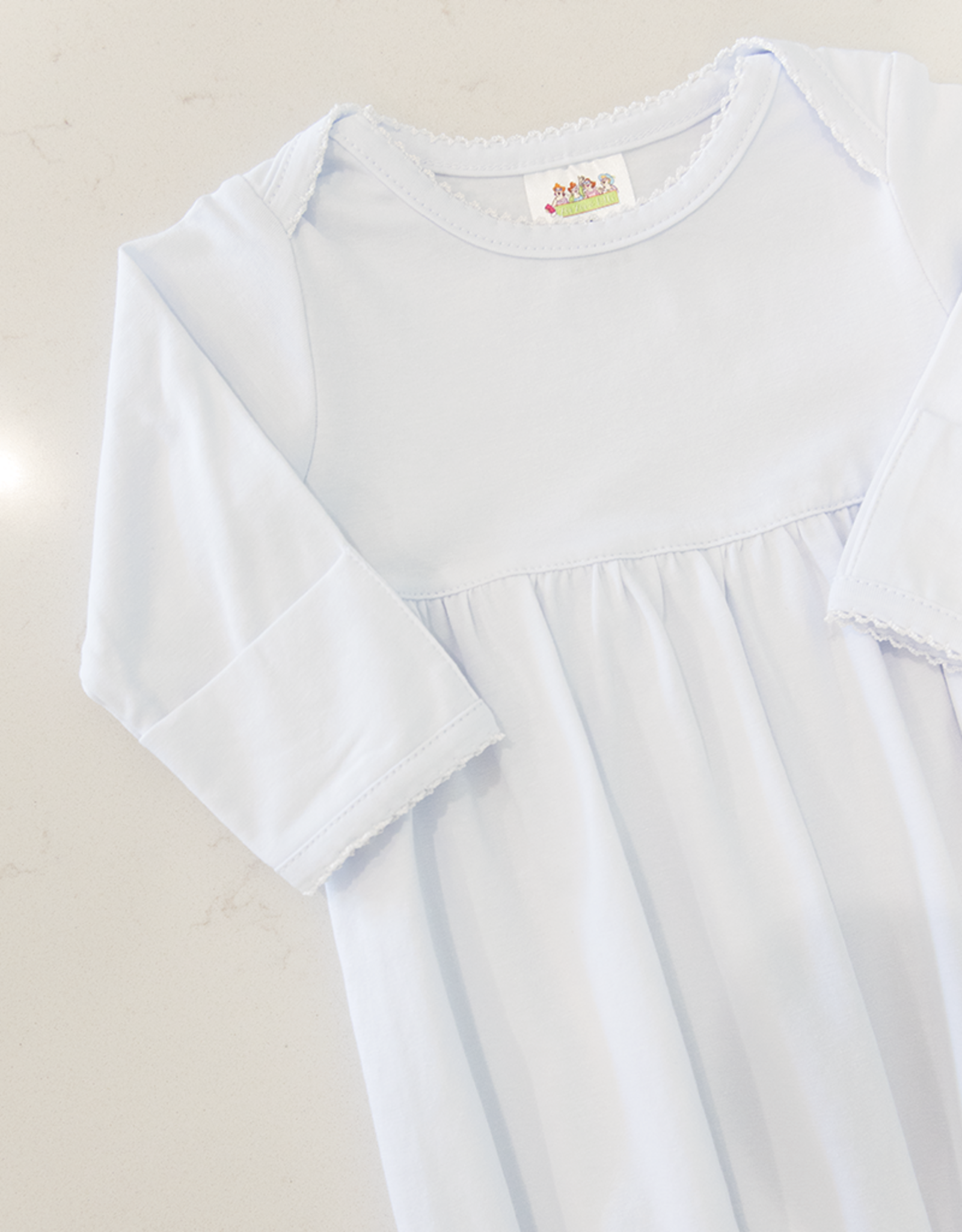Zsa Zsa & Lolli ZZL Picot Trim Baby Gown WHITE