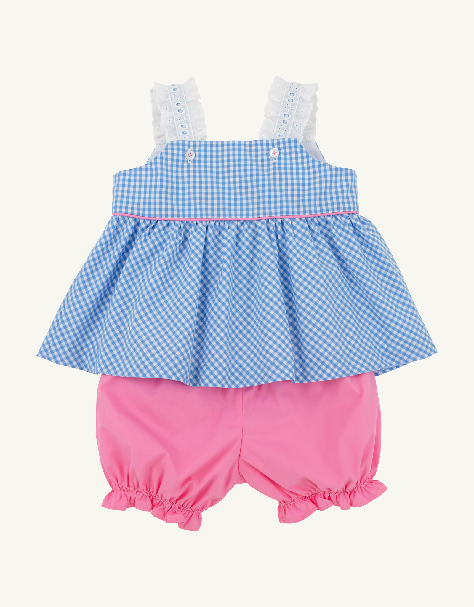 TBBC Babs Bloomer Set Sunrise Blvd Blue Mini Gingham/Hamptons Hot Pink