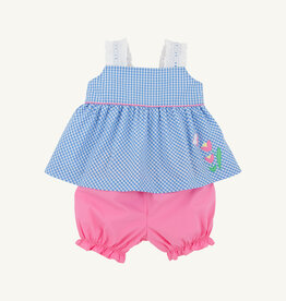 TBBC Babs Bloomer Set Sunrise Blvd Blue Mini Gingham/Hamptons Hot Pink