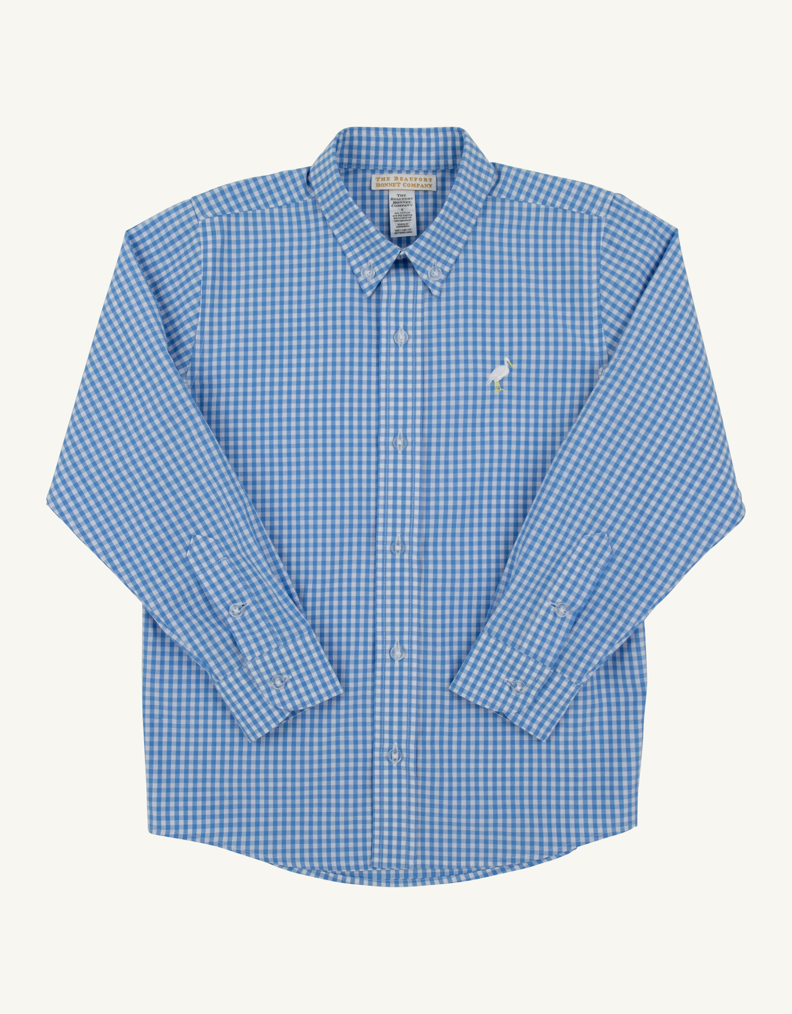 TBBC Dean List Dress Shirt Rolled Sleeves Sunrise Blvd Blue Mini Gingham