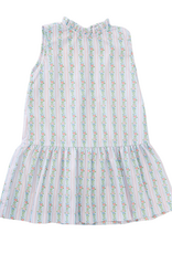 James and Lottie JL26 Sydney Dropwaist Dress Pink Blue Floral